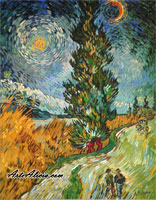 Pinche para ampliar cuadro: Carretera con ciprés (Van Gogh)